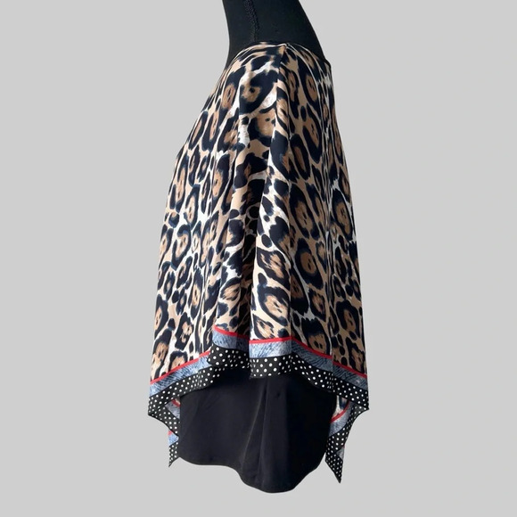 Nygard  Leopard Print Poncho Style Overlay Blouse - Picture 2 of 13